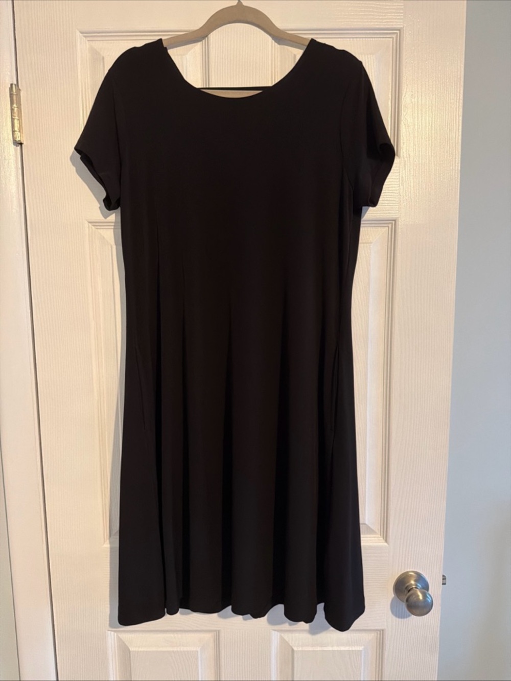 Susan Graver Black Short-Sleeve Swing Dress